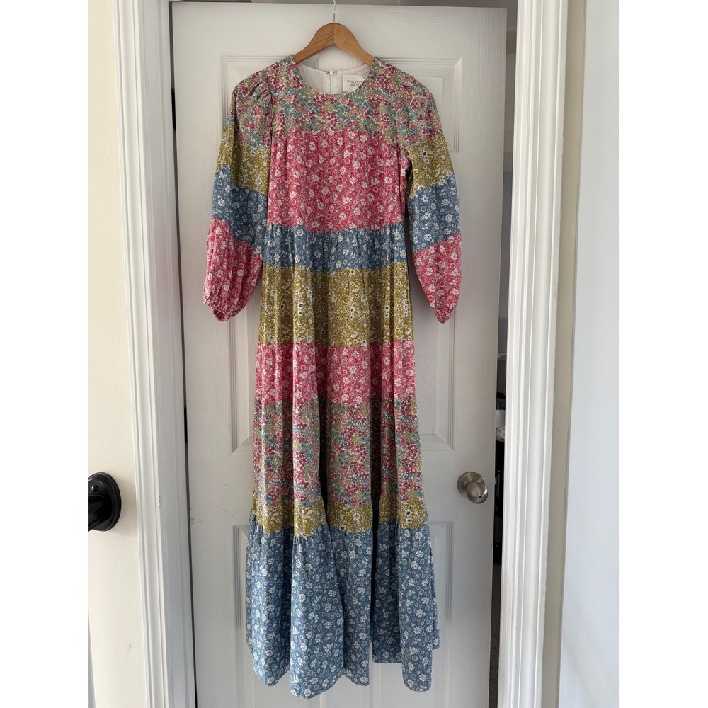 Tuckernuck Hyacinth House Floral Multi Tier Long Dress Cottage Garden - Picture 4 of 4
